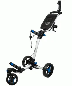 AXGLO TRI-360 V2 GOLF PUSH TROLLEY – WHITE / BLUE +FREE £39.99 ACCESSORY PACK