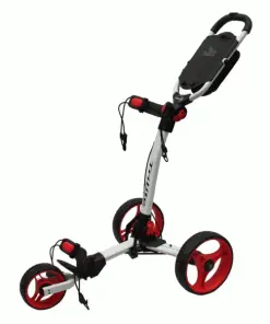 AXGLO TRILITE 3 WHEEL GOLF TROLLEY – WHITE / RED +FREE £39.99 ACCESSORY PACK