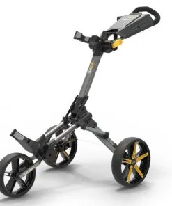 POWAKADDY MICRA GOLF PUSH TROLLEY – YELLOW -Golf Clubs Shop MICRA YELLOW OPEN FRONT copy 600x600 1