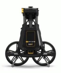 POWAKADDY DLX LITE FF GOLF PUSH CART – GUN METAL / YELLOW +FREE UMBRELLA HOLDER -Golf Clubs Shop PKFFY 600x600 1