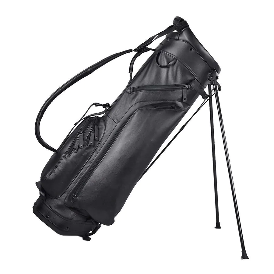 Sun Mountain Golf Sun Mountain Leather Stand Bag - Black 1 Sun Mountain Golf Sun Mountain Leather Stand Bag - Black