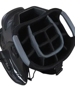 TaylorMade Golf Taylormade Storm Dry Waterproof Cart Bag - Black/Charcoal -Golf Clubs Shop taylormade storm dry waterproof cart bag black charcoal n78183 top view aslangolf