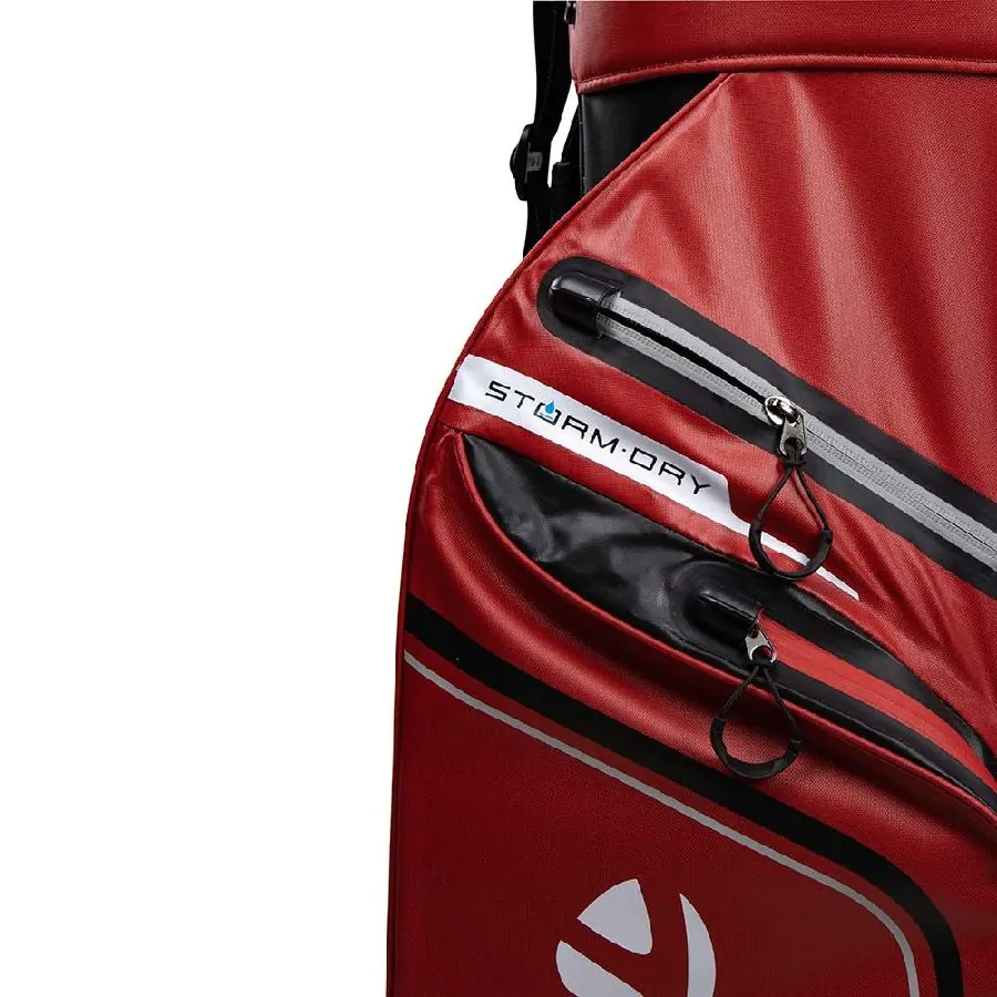 TaylorMade Golf Taylormade Storm Dry Waterproof Cart Bag - Red/Black 3 TaylorMade Golf Taylormade Storm Dry Waterproof Cart Bag - Red/Black - Image 3