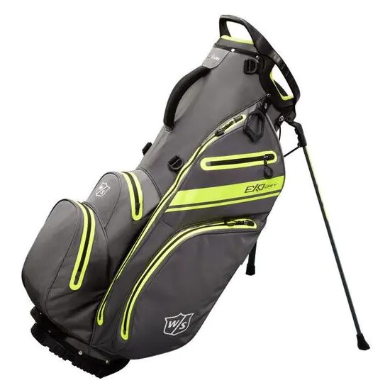 Wilson Golf Wilson Staff Exo Dry Carry Bag - Charcoal/Citron/Silver 1 Wilson Golf Wilson Staff Exo Dry Carry Bag - Charcoal/Citron/Silver